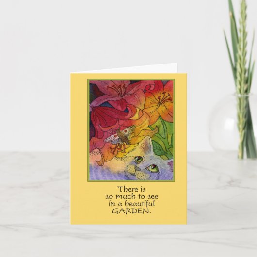 不思議なガーデンキャットとモスノテカード カード (正面)