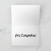 不思議なキャラクターの男性 Feliz Cumpleanos バースデーカード カード (内部)