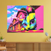 不思議なコロッソス：近所の大きな猫 キャンバスプリント (インサイチュ (リビング))