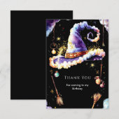 不思議なシンプルボホウィザードバースデー サンキューカード (正面/裏面)