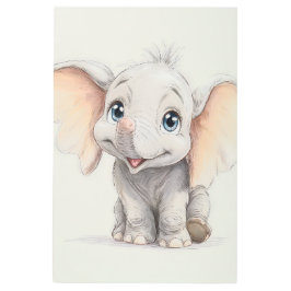 不思議なジブリ風の赤ちゃん象 メタルプリント