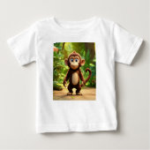 不思議なジョージ:小さな旅人 ベビーTシャツ (正面)