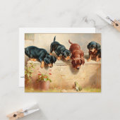 不思議なダシュントの子犬とカエル カード (正面/裏面インサイチュ)