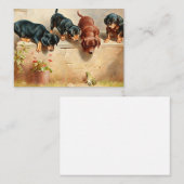 不思議なダシュントの子犬とカエル ノートカード (正面/裏面)