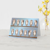 不思議なフクロウズ父の日札。 カード (黄色い花)