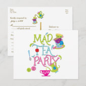 不思議なワンダーランドのマッドティーパーティー 出席案内ポストカード インビテーションポストカード (正面/裏面)