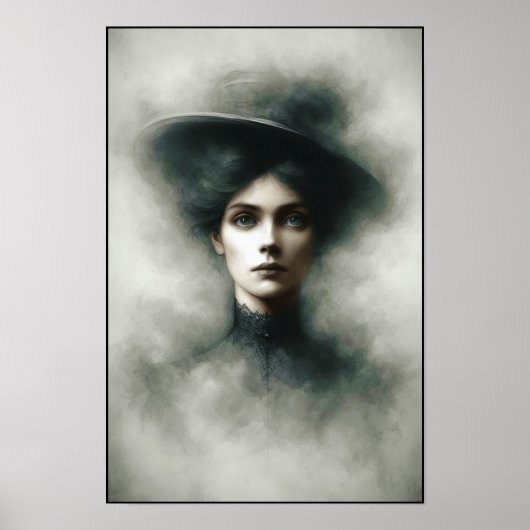 不思議なヴィクトリア時代の女性肖像画アート ポスター (正面)