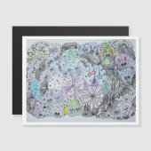 不思議な冬の森の魔法の生き物 マグネット招待状 (正面/裏面)