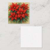 不思議な動物園クリスマスフラットノートカード – 赤い花 ノートカード (正面/裏面)