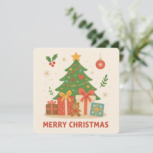 不思議な動物園クリスマスフラットホリデーカード シーズンカード (スタンド正面)