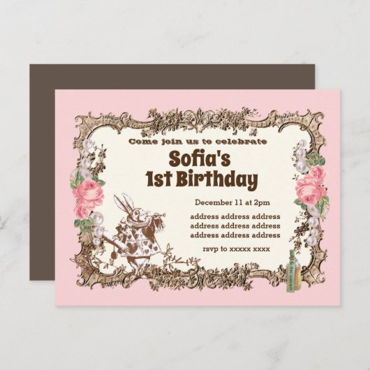 不思議な国の招待に応じる  インビテーションポストカード (正面/裏面)