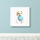 不思議な壁画 ダッパーバニー ブルー キャンバスプリント (インサイチュ (ウッドフロア))