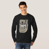 不思議な子犬ヴィンテージイラストレーション Tシャツ (正面フル)