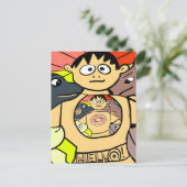 不思議な少年と彼のお洒落動物 ポストカード (スタンド正面)