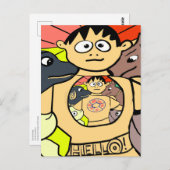 不思議な少年と彼のお洒落動物 ポストカード (正面/裏面)