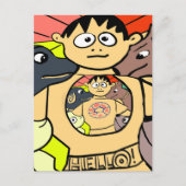 不思議な少年と彼のお洒落動物 ポストカード (正面)