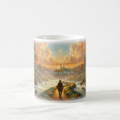 不思議な川沿いの小径 マグカップ (中央)