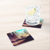 不思議な惑星の上のSF都市3 スクエアペーパーコースター (インサイチュ)