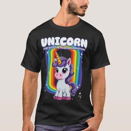 不思議な未知のユニコーンへのユニコーンのステップ Tシャツ (正面)