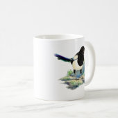 不思議な水の色マグパイバードアート コーヒーマグカップ (正面右)