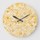 不思議な水カラー金ゴールドグリッターメタルマーメイドはかりで測 ラージ壁時計 (正面)