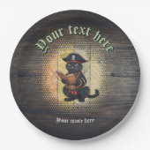 不思議な海賊の猫は、古代の謎を解き明かす ペーパープレート (正面)