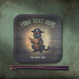 不思議な海賊の猫は、古代の謎を解き明かす ペーパープレート