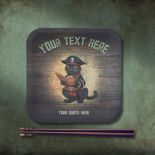 不思議な海賊の猫は、古代の謎を解き明かす ペーパープレート