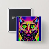 不思議な猫のボタン 缶バッジ (正面&裏面)