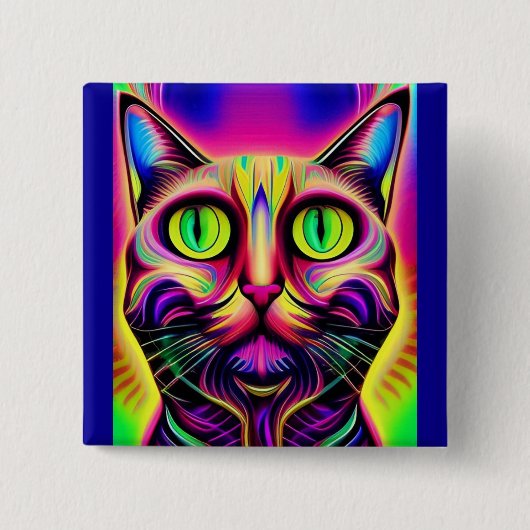 不思議な猫のボタン 缶バッジ (正面)