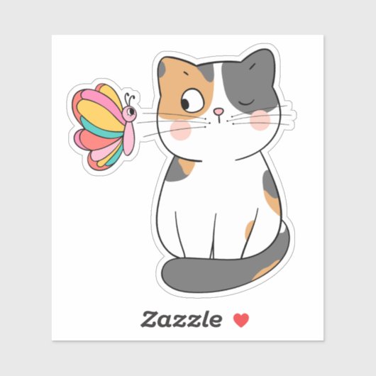 不思議な猫の防水 シール (シート)