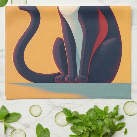 不思議な猫 キッチンタオル (折り畳み)