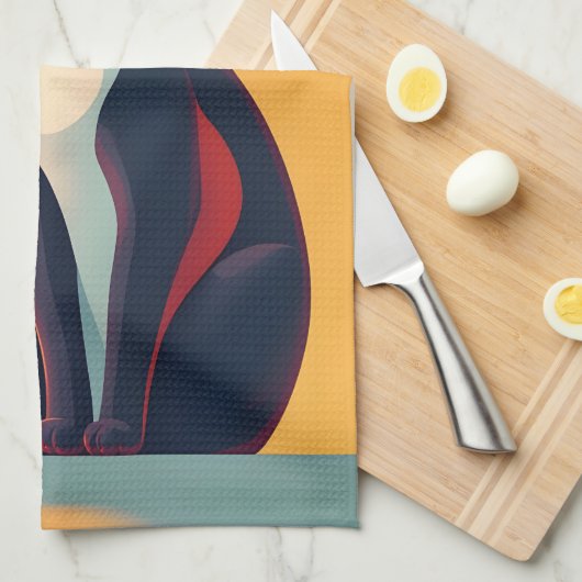 不思議な猫 キッチンタオル (四つ折り)