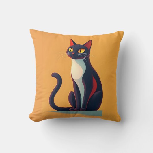 不思議な猫 クッション (正面)