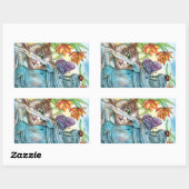 不思議な猫 長方形シール (シート)