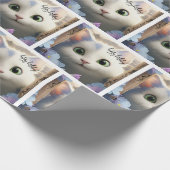 不思議な白猫ラッピング紙 ラッピングペーパー (角)