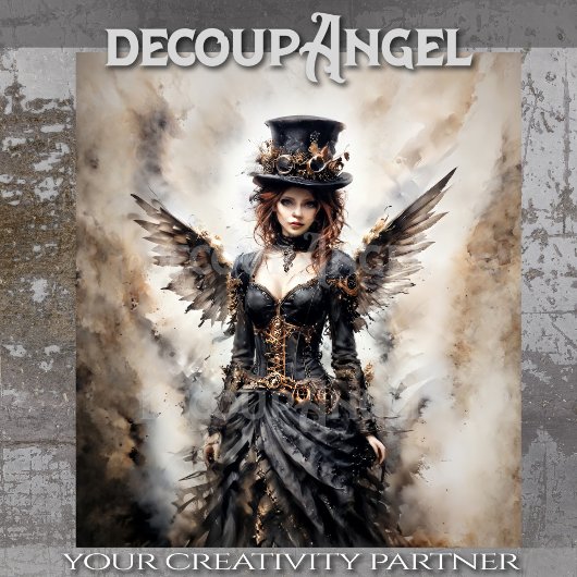 不思議な翼の女性の切り離し 薄葉紙