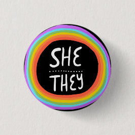 不思議な虹のカラフル丸を宣告する 缶バッジ