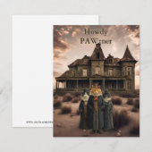不思議な西洋の猫のハウディ・ハロー・フラットカード 招待状 (正面/裏面)