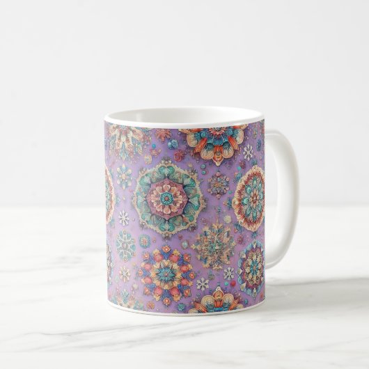 不思議な雪の結晶 IV コーヒーマグカップ (正面右)