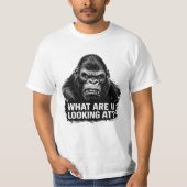 不思議な顔して何見てんのTシャツ Tシャツ (正面)