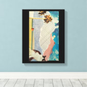 不思議な風景の中の猫 キャンバスプリント (インサイチュ (ウッドフロア))