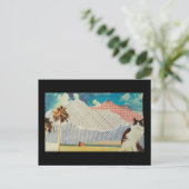 不思議な風景の中の猫 ポストカード (スタンド正面)