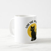不思議な黒猫と月 コーヒーマグカップ (正面左)