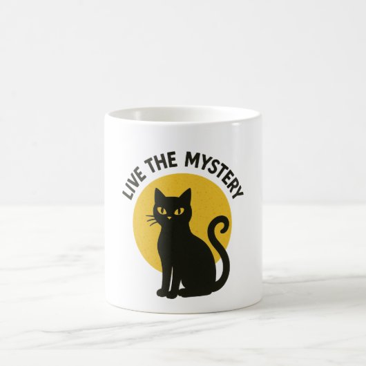不思議な黒猫と月 コーヒーマグカップ (中央)