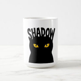 不思議な黒猫の目デザイン コーヒーマグカップ