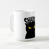 不思議な黒猫の目デザイン コーヒーマグカップ (正面左)