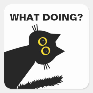 不思議な黒猫シール スクエアシール