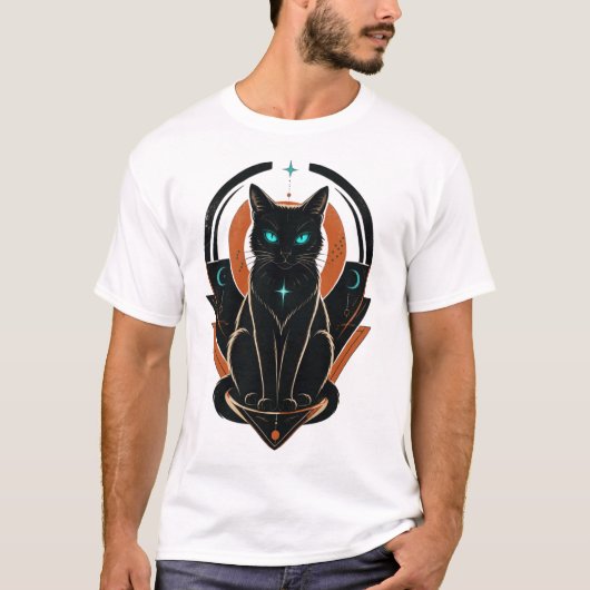 不思議な黒猫 Tシャツ (正面)