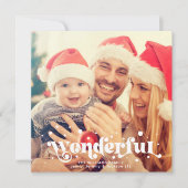 不思議な | 現代のボーホー レトロ テキスト ファミリー フォト シーズンカード (正面)